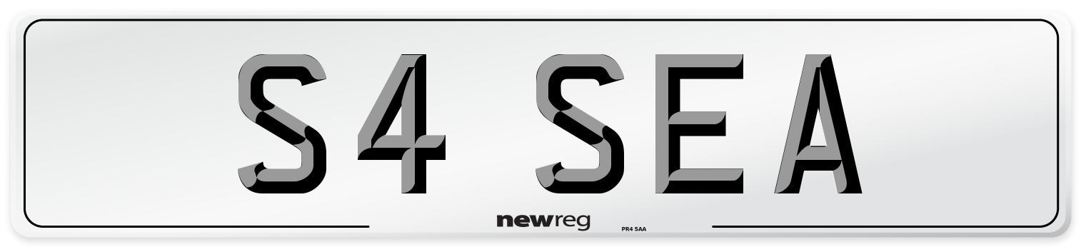 S4 SEA Number Plate from New Reg